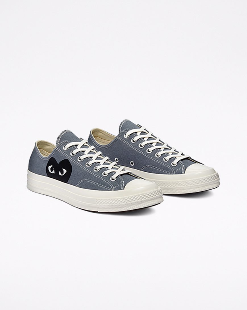 Zapatillas Bajas Converse x Comme des Garçons PLAY Chuck 70 Mujer Gris Negras | PE 28L5W7